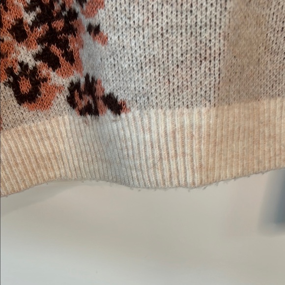 Knox Rose Cream, Brown and Rose Crew Neck Sweater with Contemporary Design - Picture 4 of 6